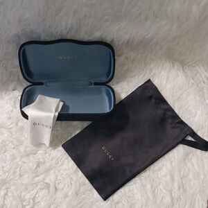 Gucci Blue and Black Eyewear Case Set